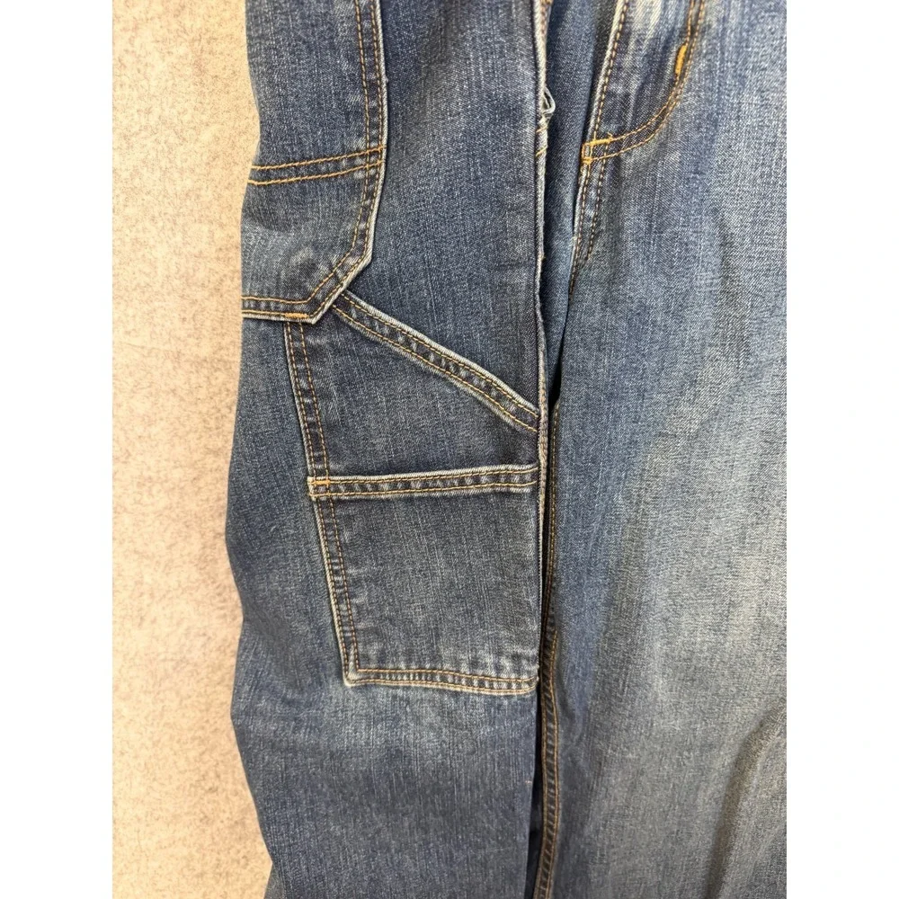 Y2K Old Navy Mens Painter Jeans Loose Fit Blue Denim 40x32 Carpenter Wide Leg